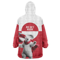 I Stand With Greenland Wearable Blanket Hoodie Red and White Side by Side