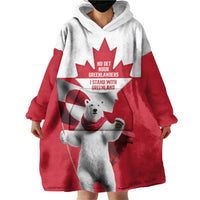 I Stand With Greenland Wearable Blanket Hoodie Red and White Side by Side