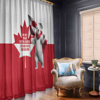 I Stand With Greenland Window Curtain Red and White Side by Side