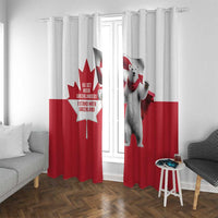 I Stand With Greenland Window Curtain Red and White Side by Side