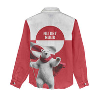 I Stand With Greenland Women Casual Shirt Red and White Side by Side