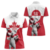 I Stand With Greenland Women Polo Shirt Red and White Side by Side