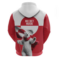 I Stand With Greenland Zip Hoodie Red and White Side by Side
