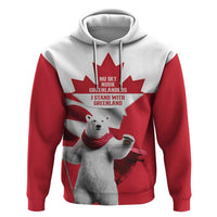 I Stand With Greenland Zip Hoodie Red and White Side by Side
