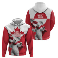 I Stand With Greenland Zip Hoodie Red and White Side by Side