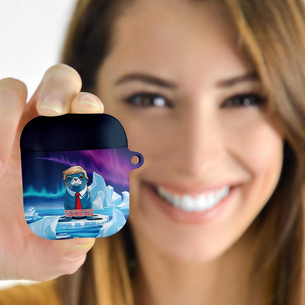 I Stand With Greenland AirPods Case Funny Sealion Founding