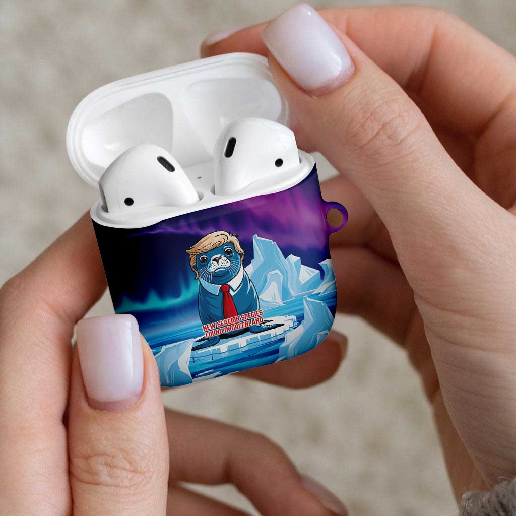 I Stand With Greenland AirPods Case Funny Sealion Founding
