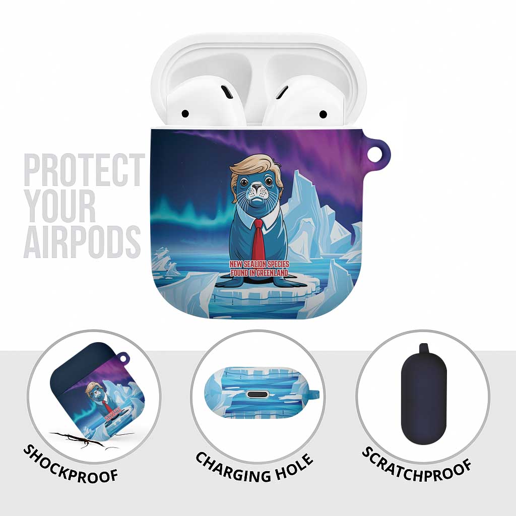 I Stand With Greenland AirPods Case Funny Sealion Founding