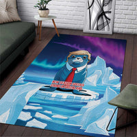 I Stand With Greenland Area Rug Funny Sealion Founding