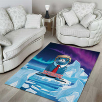I Stand With Greenland Area Rug Funny Sealion Founding