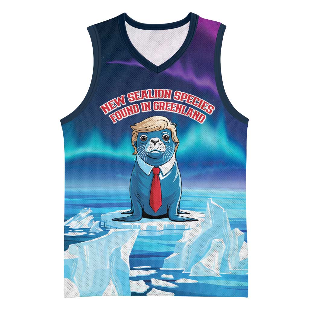 Personalized I Stand With Greenland Basketball Jersey Funny Sealion Founding