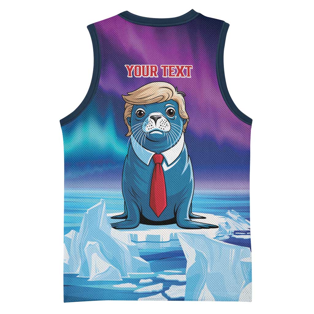 Personalized I Stand With Greenland Basketball Jersey Funny Sealion Founding