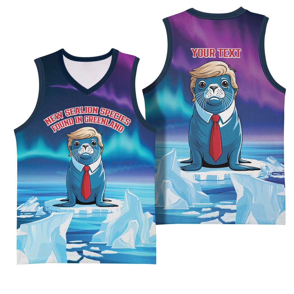 Personalized I Stand With Greenland Basketball Jersey Funny Sealion Founding