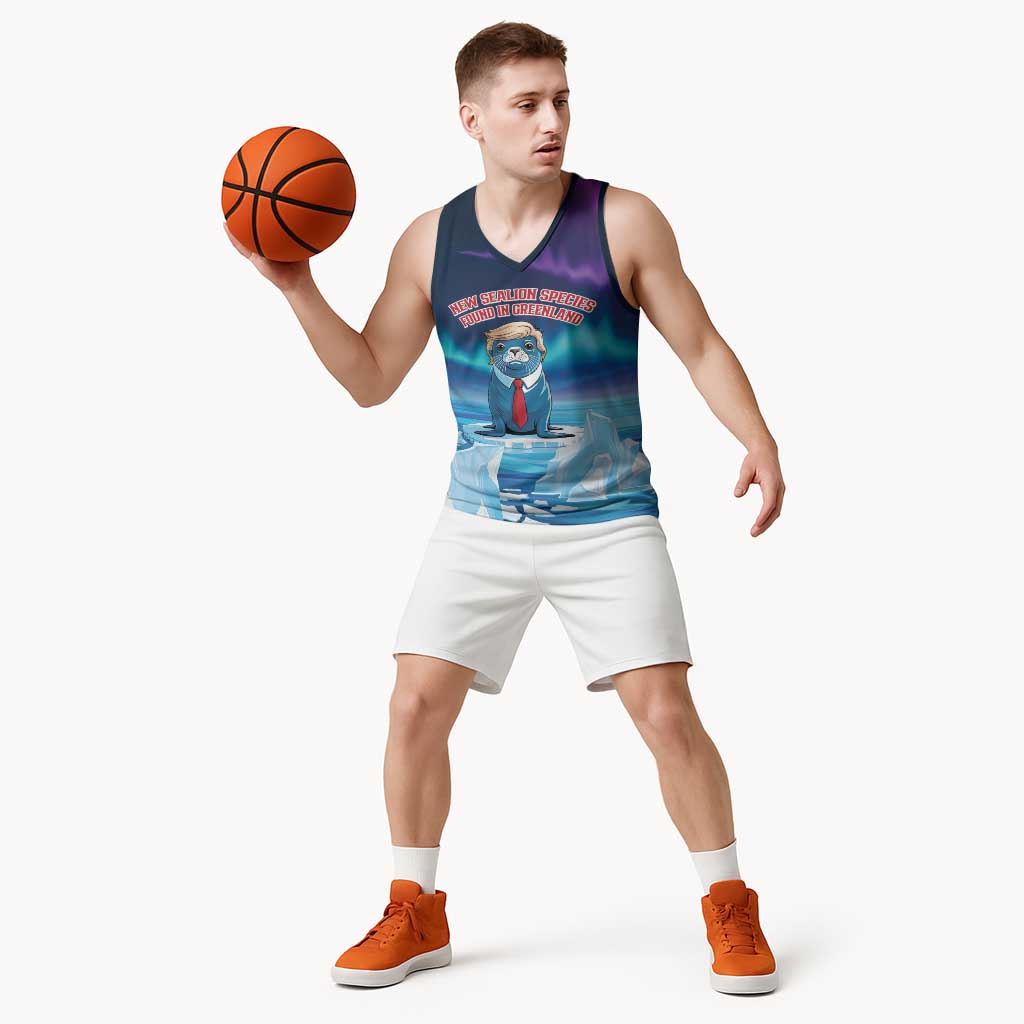 Personalized I Stand With Greenland Basketball Jersey Funny Sealion Founding