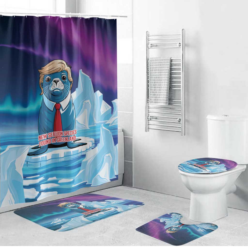 I Stand With Greenland Bathroom Set Funny Sealion Founding
