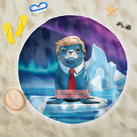 I Stand With Greenland Beach Blanket Funny Sealion Founding