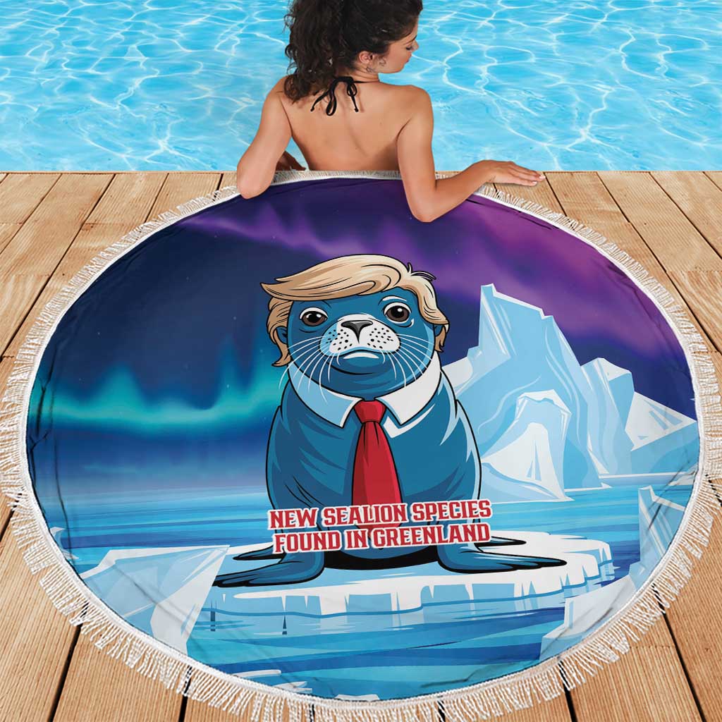 I Stand With Greenland Beach Blanket Funny Sealion Founding