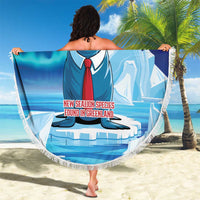 I Stand With Greenland Beach Blanket Funny Sealion Founding
