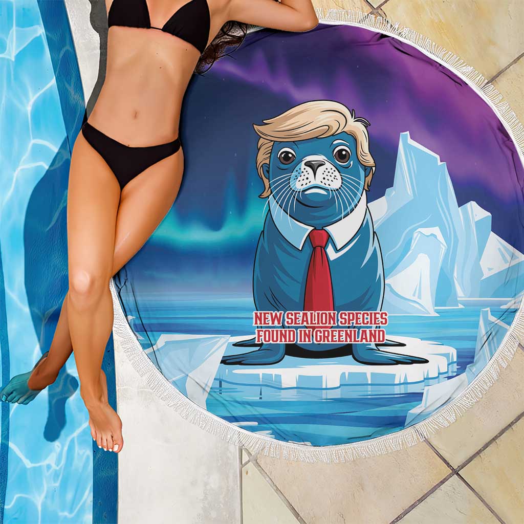 I Stand With Greenland Beach Blanket Funny Sealion Founding