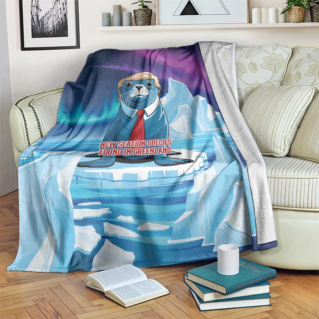 I Stand With Greenland Blanket Funny Sealion Founding
