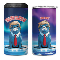 Personalized I Stand With Greenland 4 in 1 Can Cooler Tumbler Funny Sealion Founding