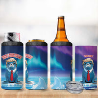 Personalized I Stand With Greenland 4 in 1 Can Cooler Tumbler Funny Sealion Founding
