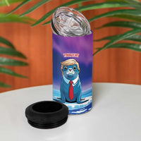 Personalized I Stand With Greenland 4 in 1 Can Cooler Tumbler Funny Sealion Founding