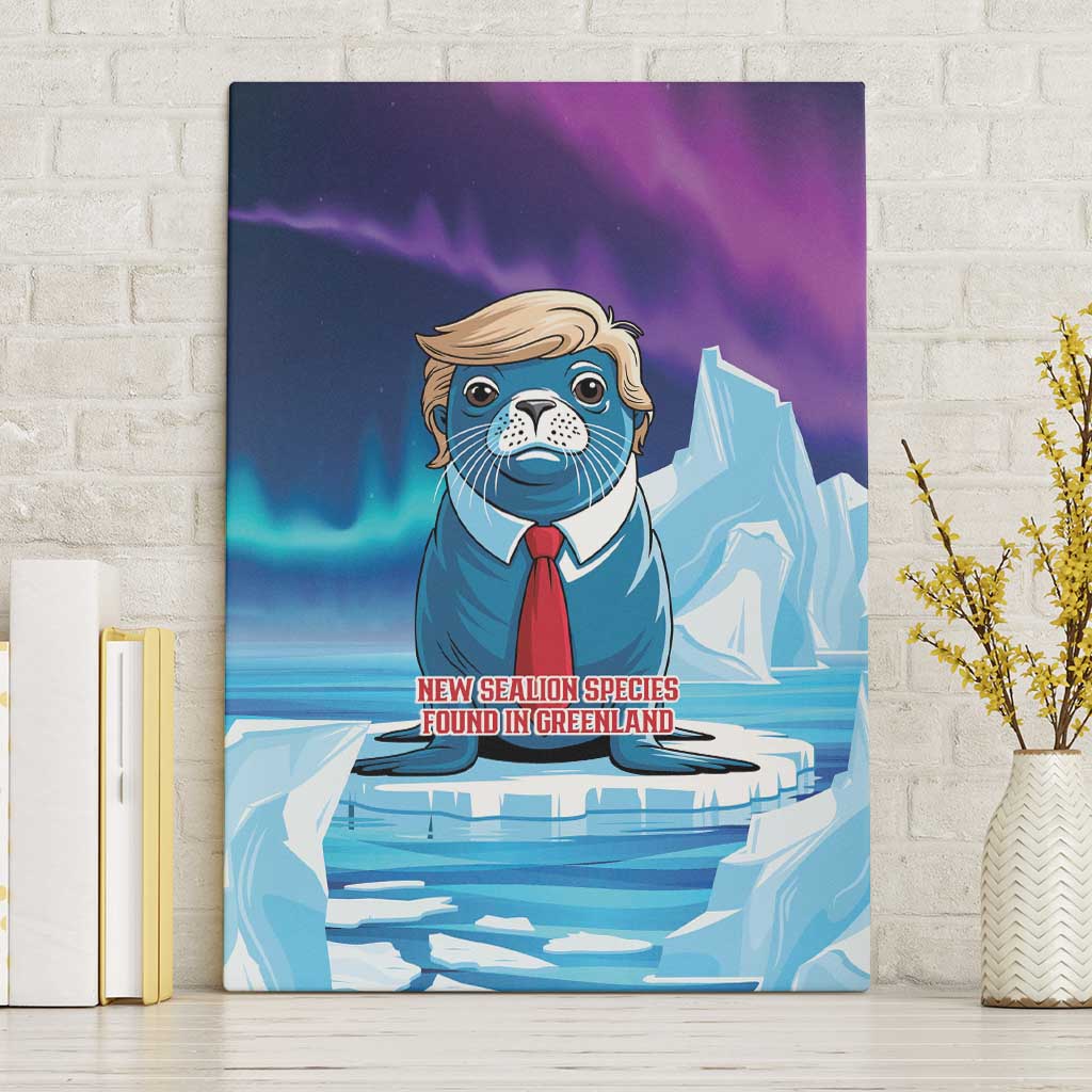 I Stand With Greenland Canvas Wall Art Funny Sealion Founding