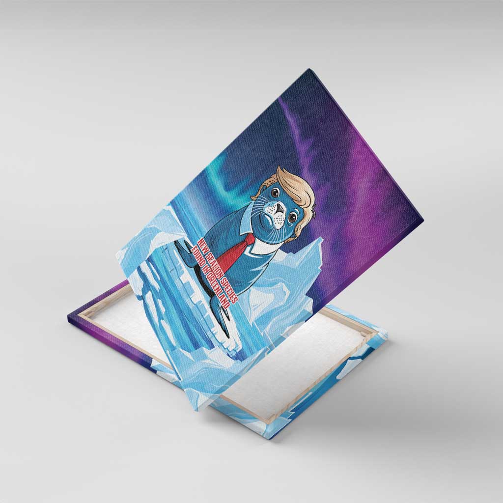 I Stand With Greenland Canvas Wall Art Funny Sealion Founding