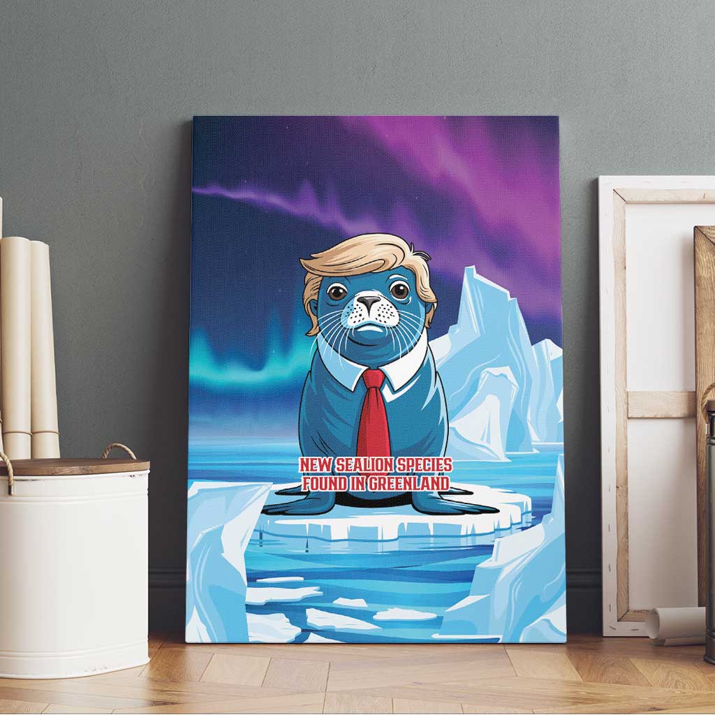 I Stand With Greenland Canvas Wall Art Funny Sealion Founding