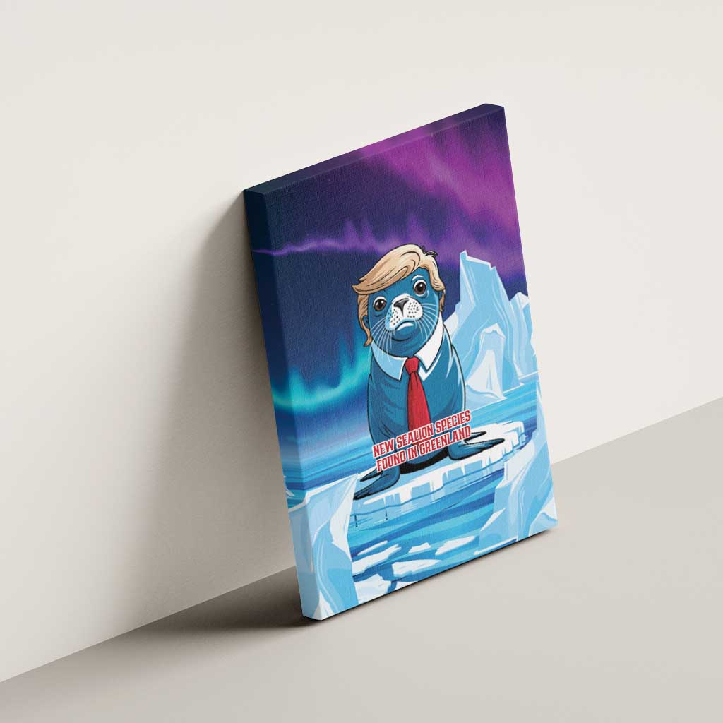 I Stand With Greenland Canvas Wall Art Funny Sealion Founding