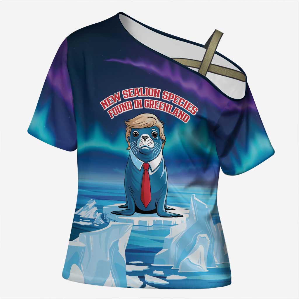 Personalized I Stand With Greenland Cross Shoulder Shirt Funny Sealion Founding