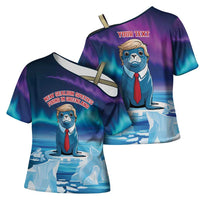 Personalized I Stand With Greenland Cross Shoulder Shirt Funny Sealion Founding