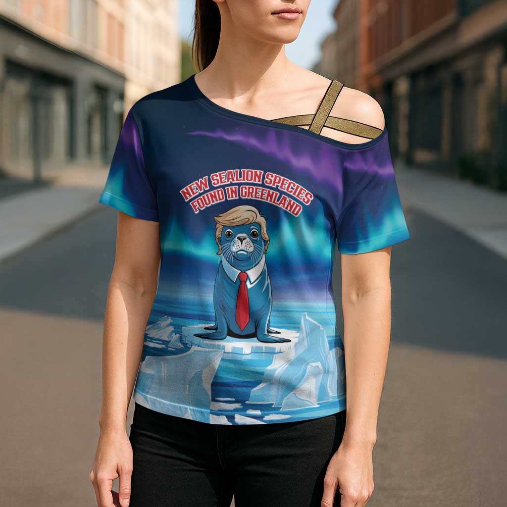 Personalized I Stand With Greenland Cross Shoulder Shirt Funny Sealion Founding