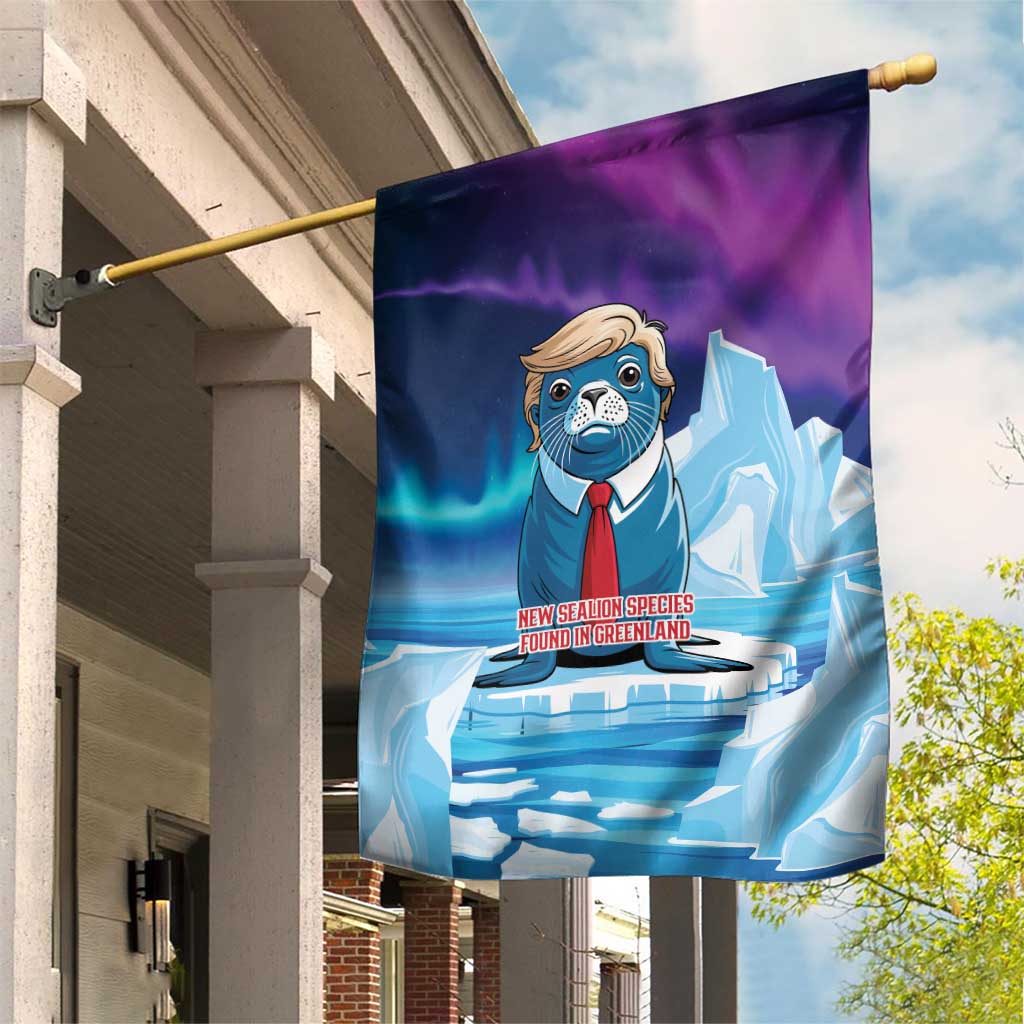 I Stand With Greenland Garden Flag Funny Sealion Founding