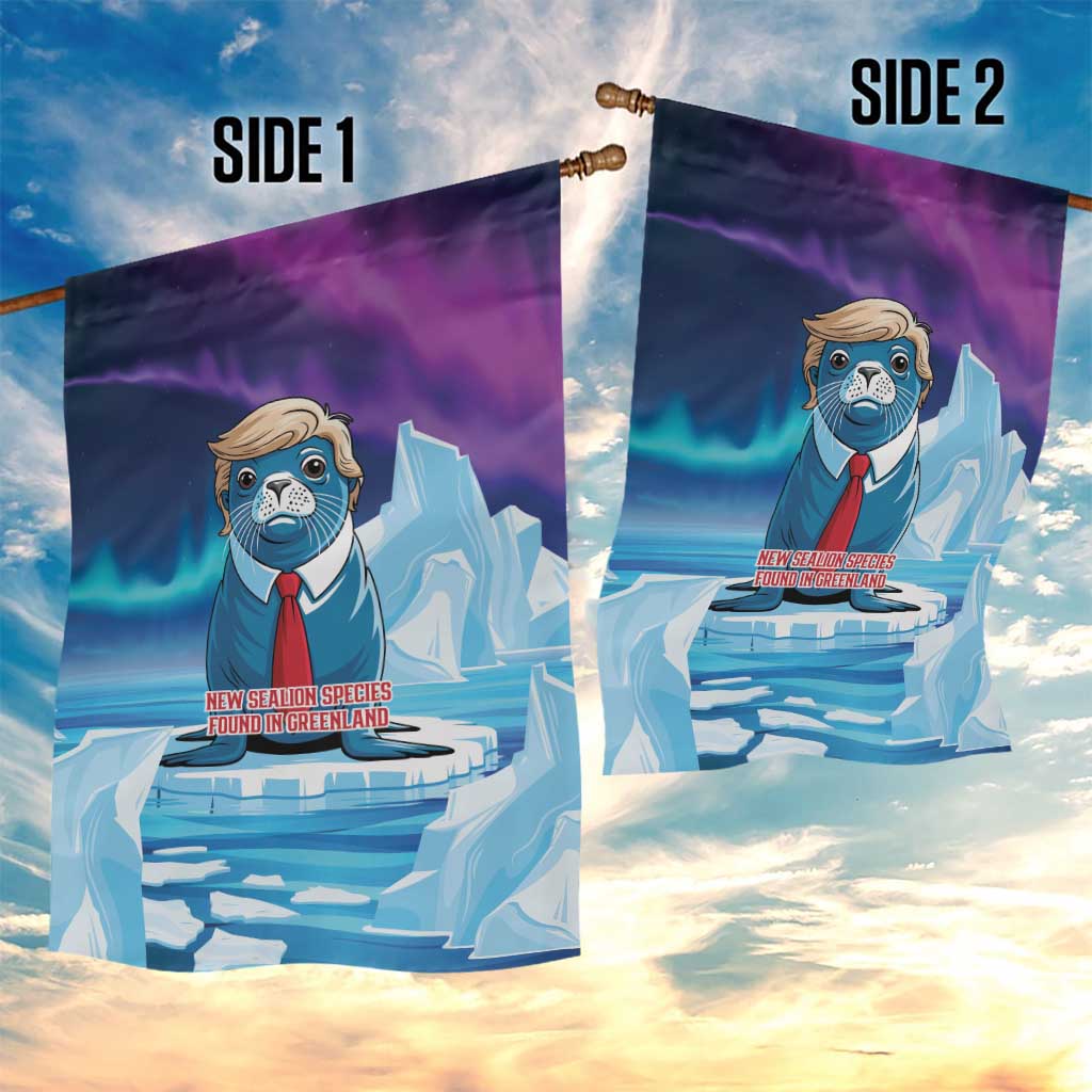 I Stand With Greenland Garden Flag Funny Sealion Founding