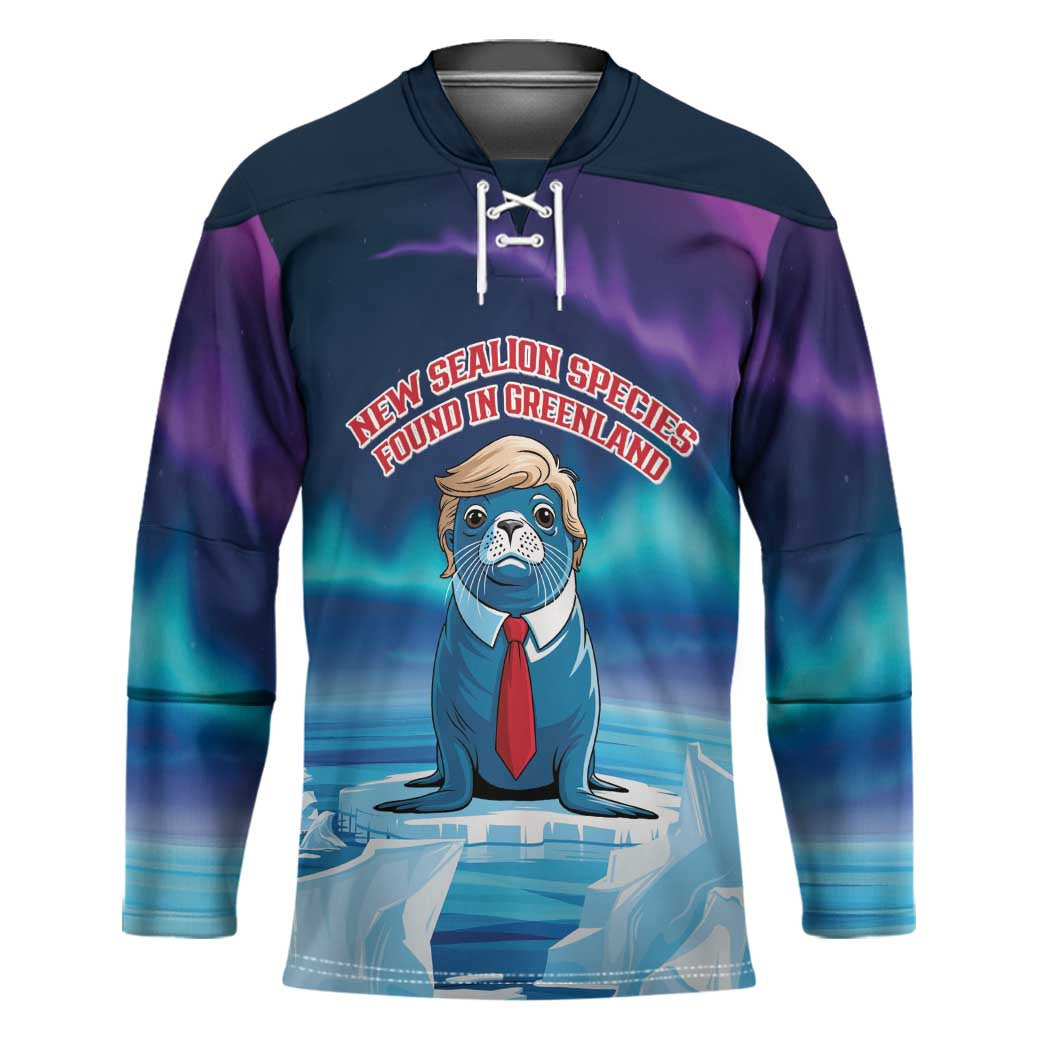 Personalized I Stand With Greenland Hockey Jersey Funny Sealion Founding