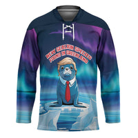 Personalized I Stand With Greenland Hockey Jersey Funny Sealion Founding