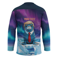 Personalized I Stand With Greenland Hockey Jersey Funny Sealion Founding