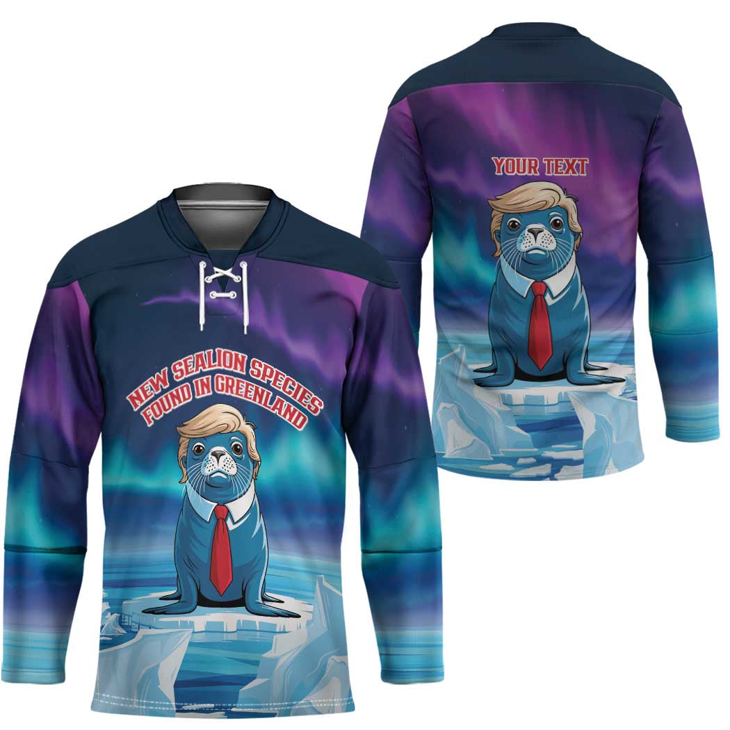 Personalized I Stand With Greenland Hockey Jersey Funny Sealion Founding