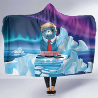 I Stand With Greenland Hooded Blanket Funny Sealion Founding