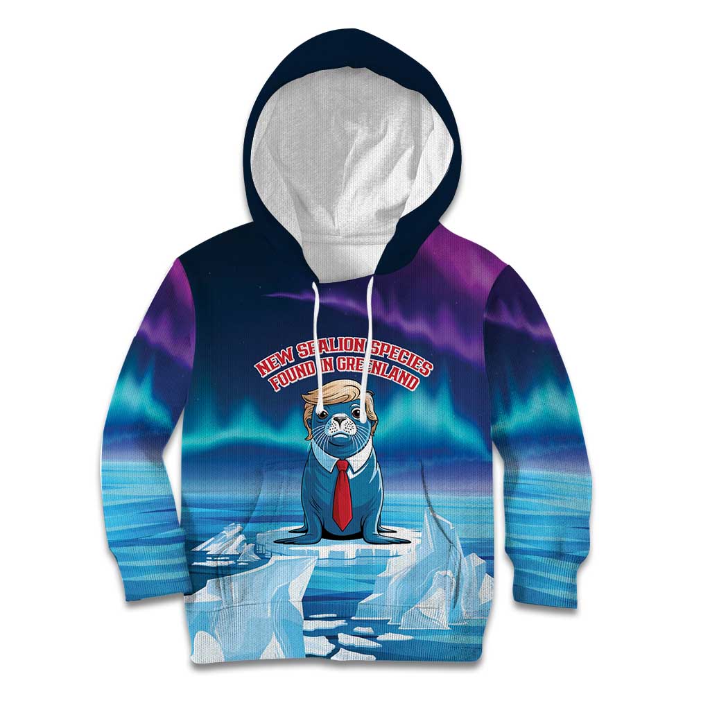 Personalized I Stand With Greenland Kid Hoodie Funny Sealion Founding