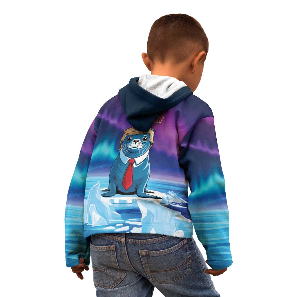 Personalized I Stand With Greenland Kid Hoodie Funny Sealion Founding