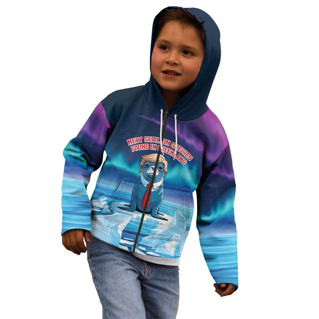 Personalized I Stand With Greenland Kid Hoodie Funny Sealion Founding