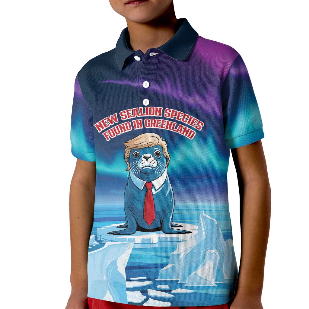 Personalized I Stand With Greenland Kid Polo Shirt Funny Sealion Founding