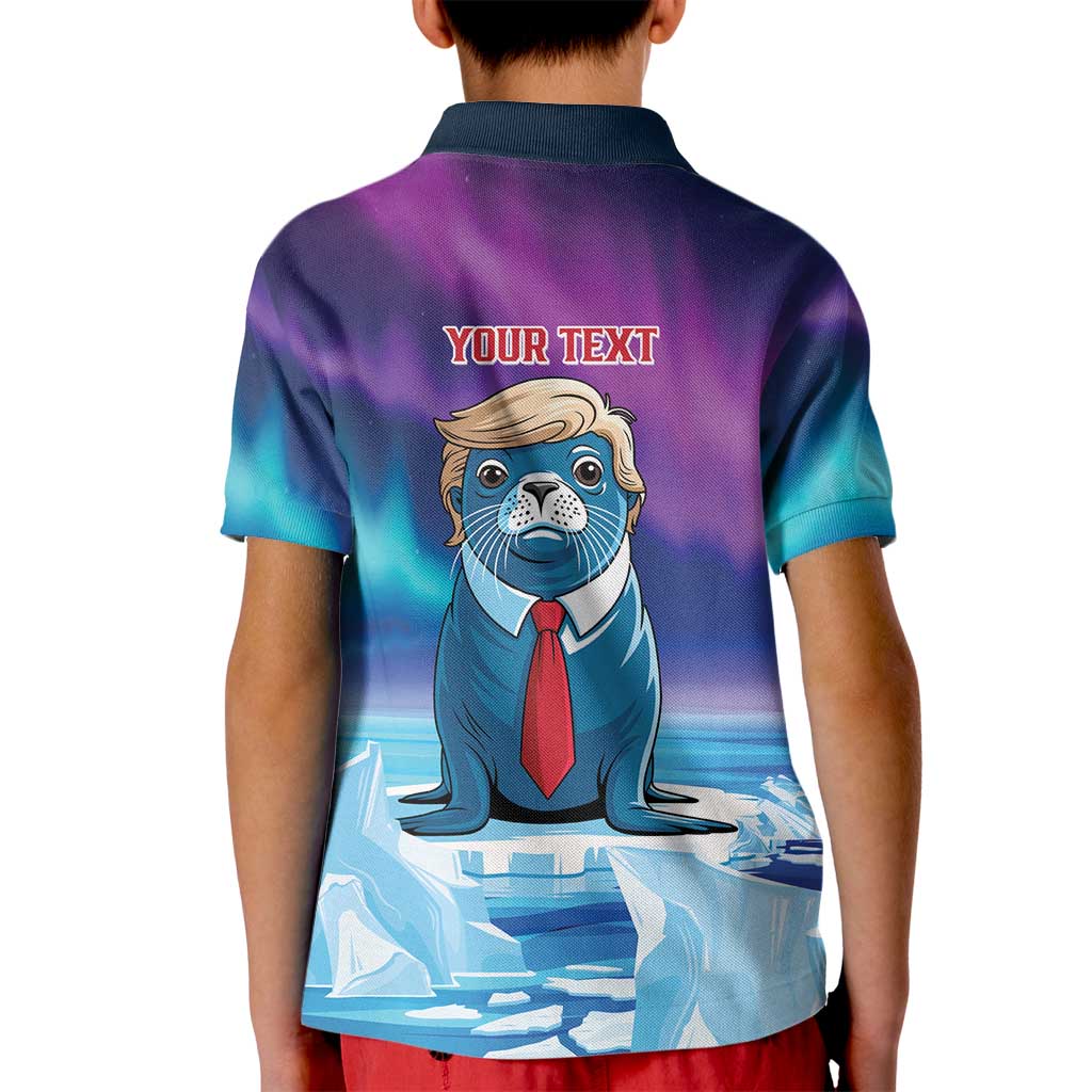 Personalized I Stand With Greenland Kid Polo Shirt Funny Sealion Founding