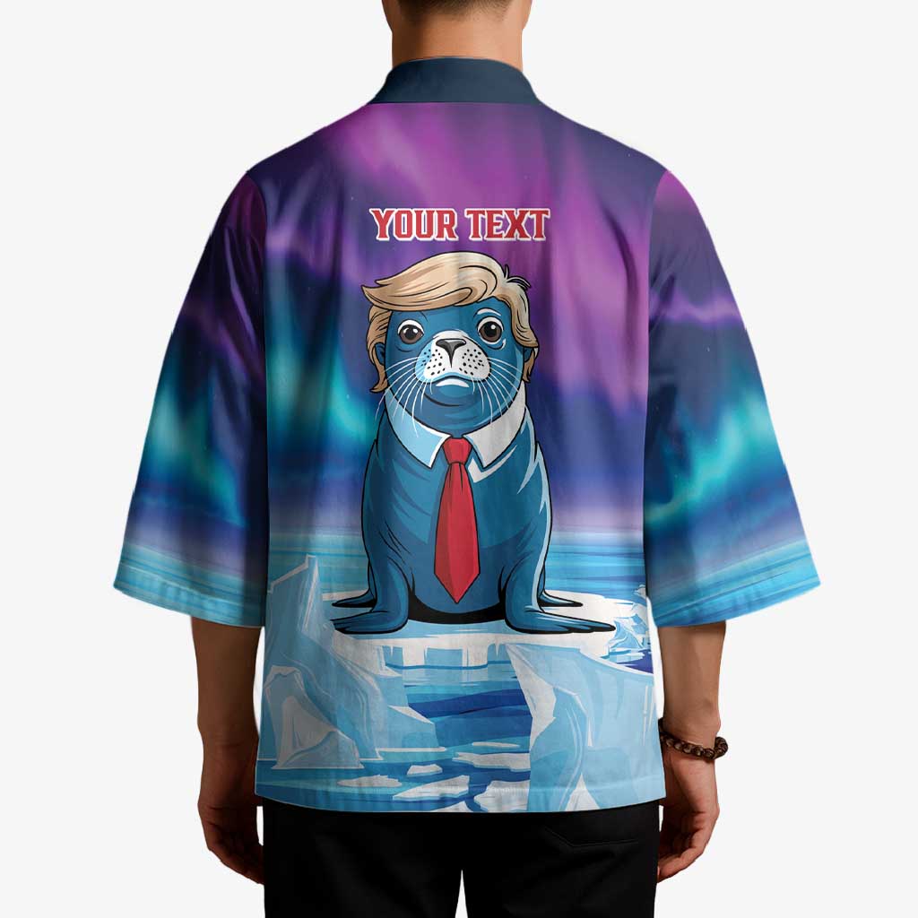 Personalized I Stand With Greenland Kimono Funny Sealion Founding