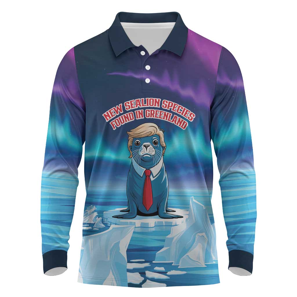 Personalized I Stand With Greenland Long Sleeve Polo Shirt Funny Sealion Founding