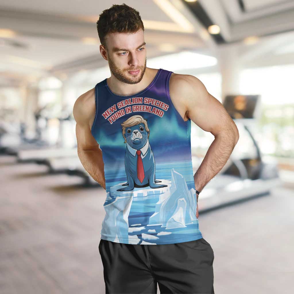 Personalized I Stand With Greenland Men Tank Top Funny Sealion Founding
