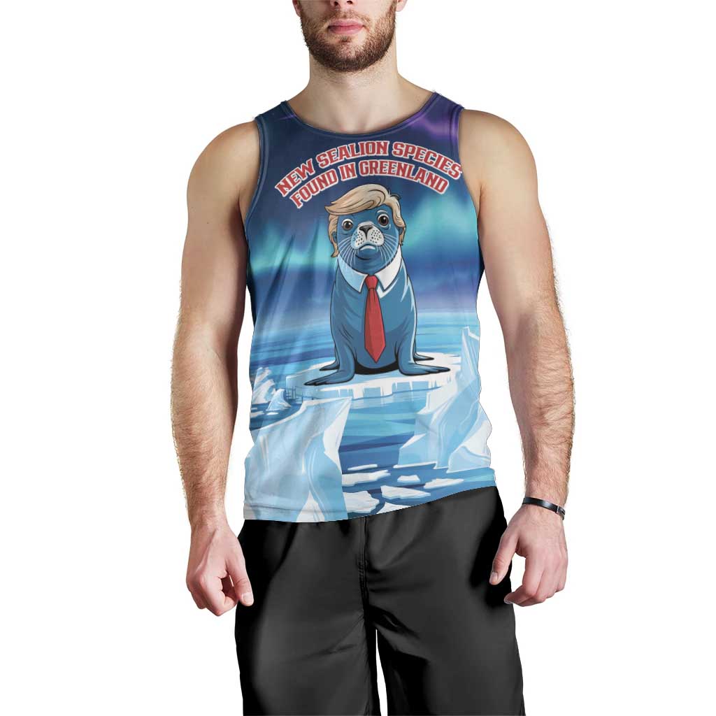 Personalized I Stand With Greenland Men Tank Top Funny Sealion Founding